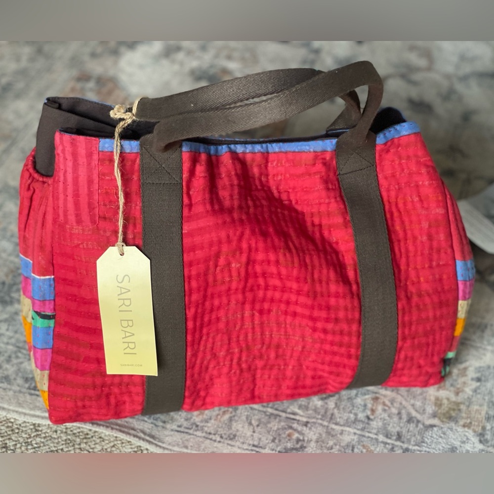 Sari Bari Tote Bag - Red